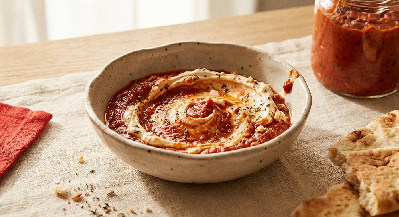 Ajvar-Frischkäse-Dip